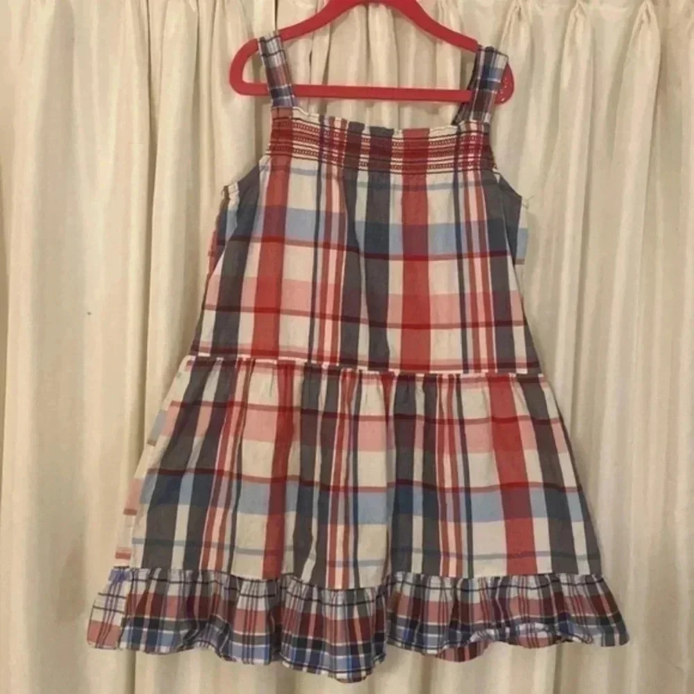 COPY -‎ Gap Kids- Red White & Blue plaid Gap summer dress